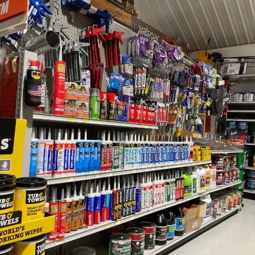 Stanley tools aisle with pegboard display