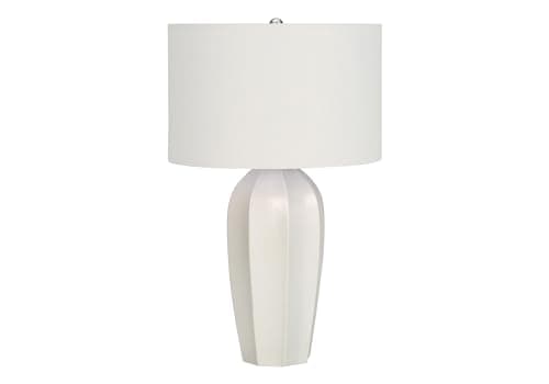 Monarch Specialties 9731 LightingTable Lamp, Cream Ceramic, Ivory Shade, Modern Lighting-27 H Table, 16.5" L x 16.5" W x 27" H