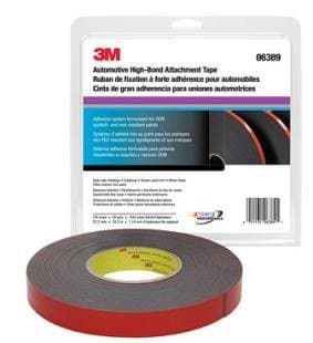 3M 06389 Black Attachment Automotive Tape - 7/8 in Width x 45 mil Thick - Item ID: 05113106389 [PRICE is per ROLL]