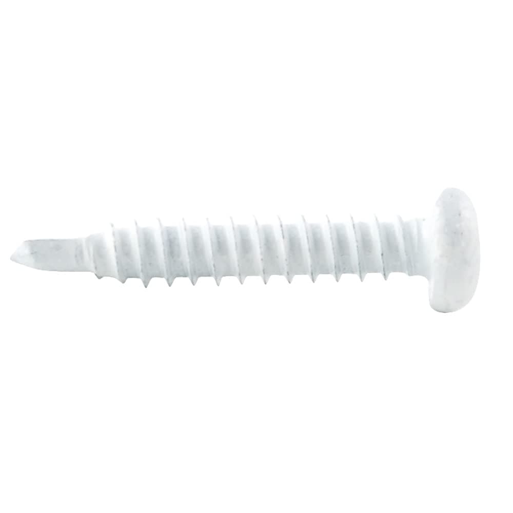 AP Products 012-PTK500W 8X1 White #8 Self-Tapping Pan Head Tri-Screws - 1", 500 Pack