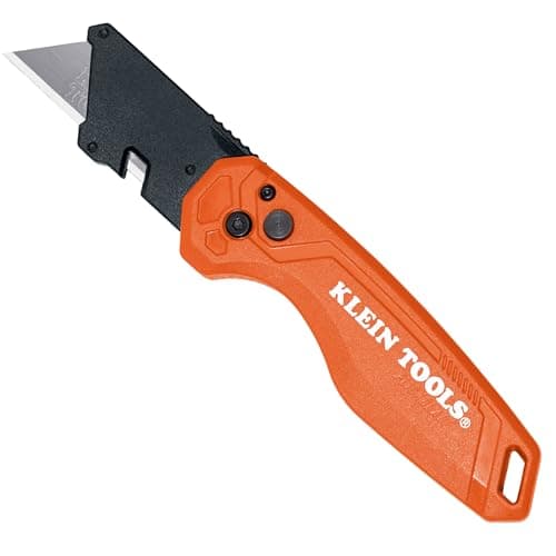 Klein Tools 44302 Folding FLICKBLADE Utility Knife with Side Release Button, Compact, Dual Locking Positions for Versatile Cutting Options