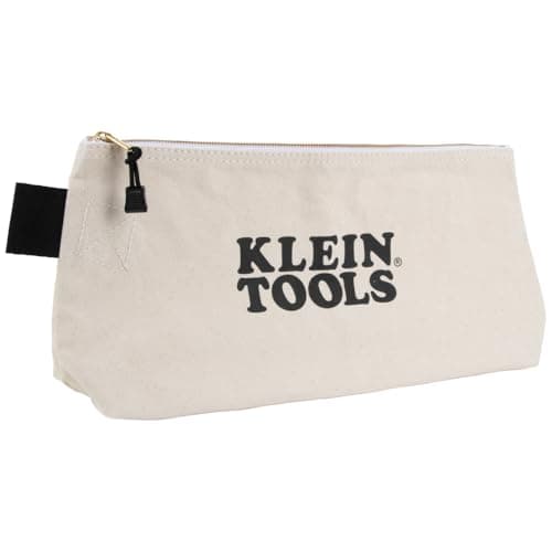 KLEIN TOOLS 62042 16-Inch Zipper Bag, Extra Long, No. 10 Canvas, Heavy Duty Tool Bag, 3-Inch Stand-Up Bottom, Multipurpose for Tools or Crafts