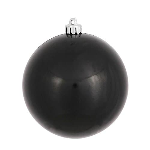 Vickerman Candy Finish Shatterproof Christmas Ball Ornament, UV Resistant with Drilled Cap, 4 per Bag, 6", Black