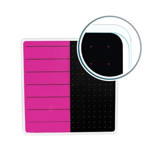 Floortex® Viztex® Glacier Violet & Black Plan & Grid Glass Dry Erase Board - 14" x 14"