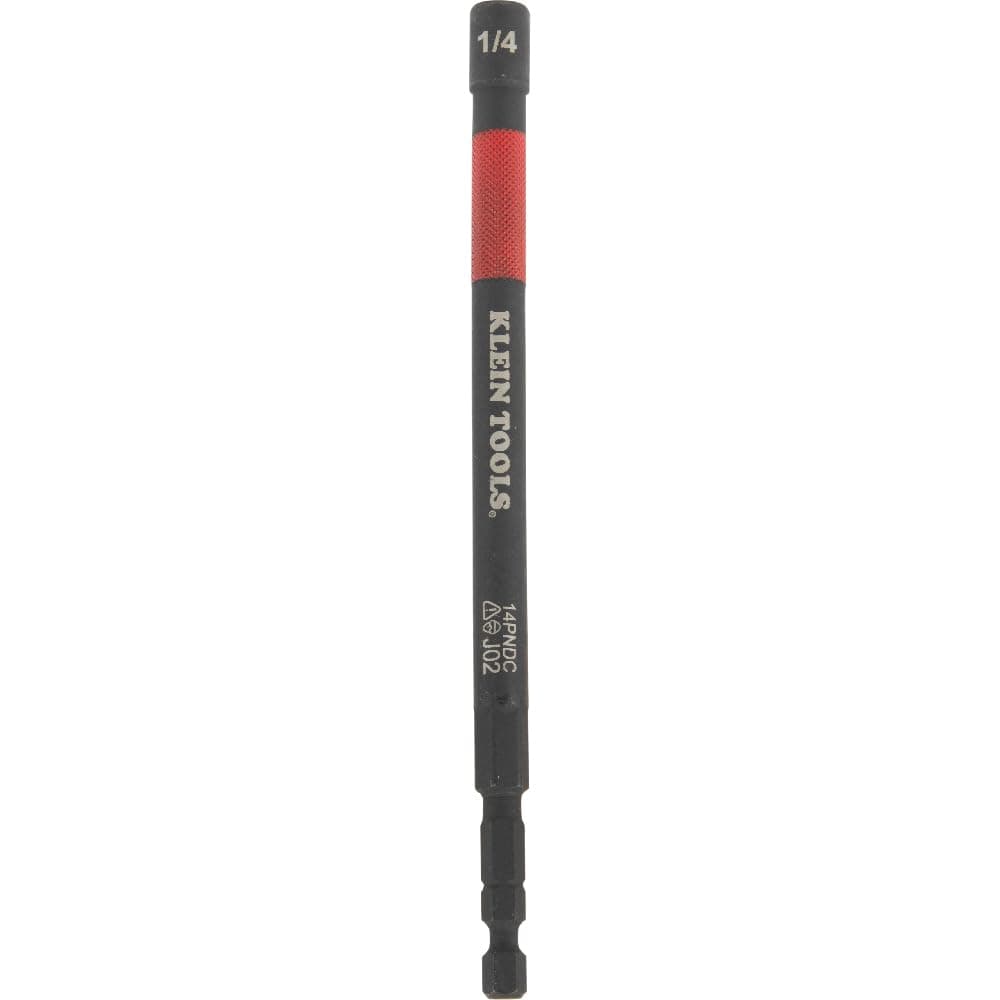 Klein Tools 14PNDC 1/4-Inch Magnetic Color-Coded Power Nut Setter, SAE, Impact-Rated Hex Nut Driver with 5-Inch Extended Reach Shaft