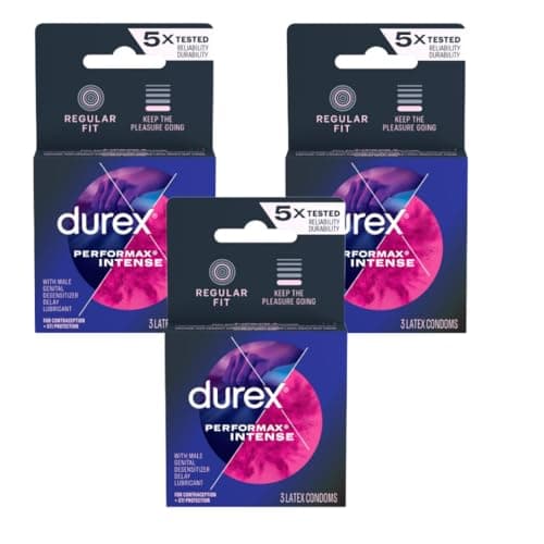 Durex Performax Intense Condom, 3 Count