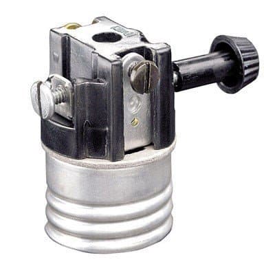 Leviton Aluminum Medium Base Turn Knob Socket 1 pk