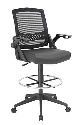 Boss Office Products Drafting Stool with, Black