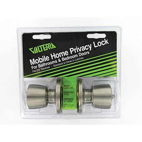 Valterra Door Lock, Bathroom/Bedroom Privacy, KNOB X KNOB, SS, Clam Shell