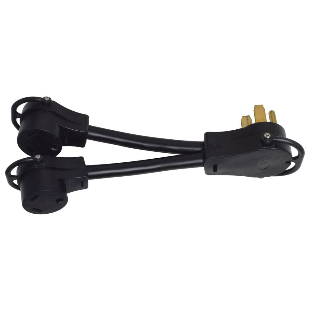 VALTERRA A10-50X30Y Mighty Cord 12" Adapter Cord w/Handle - 50AM to 30AF x 2-Y, Red
