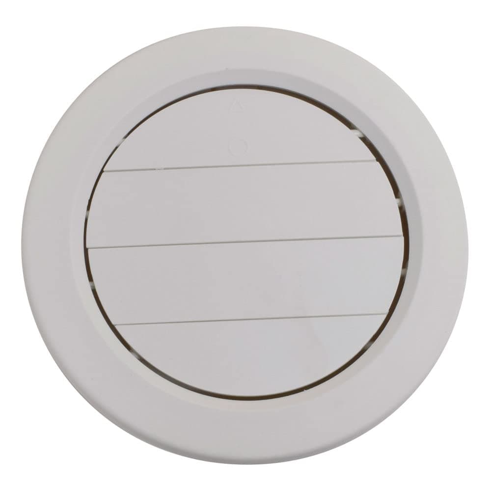 VALTERRA A10-3359VP Dampered Heating and A/C Register with 360° Rotation - 5-1/2" ID x 6-7/8" OD, Medium White
