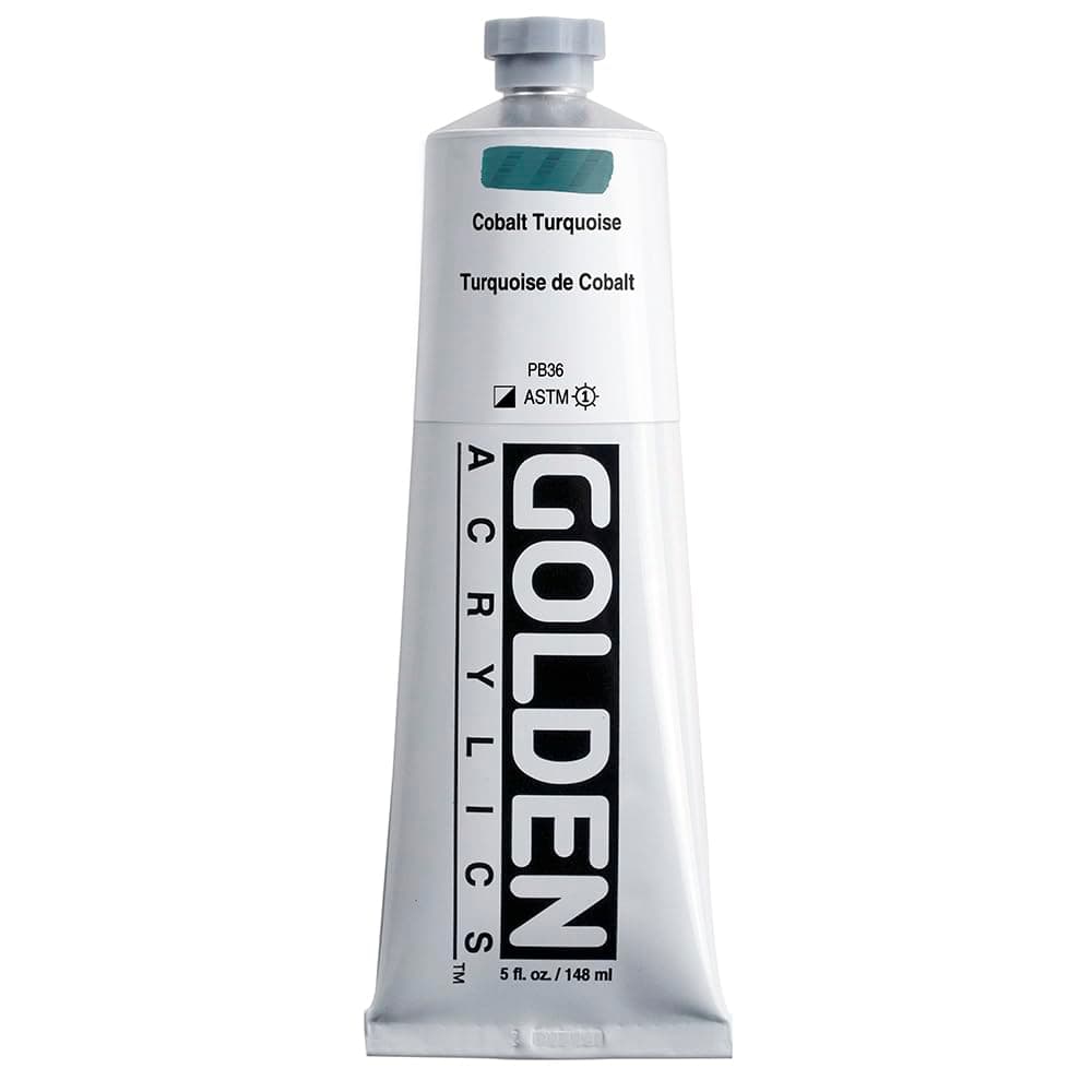 GOLDEN Heavy Body Acrylics, Cobalt Turquoise, 5 fl. oz. Tube, Professional Acrylic Paint, Semi-Opaque