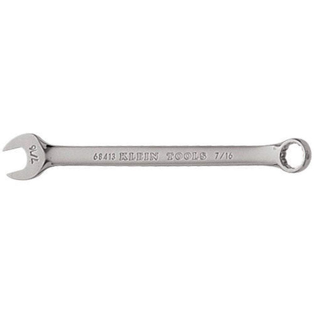 Klein Tools 68413 7/16-Inch Combination Wrench, 12-Point, Open End and Box End