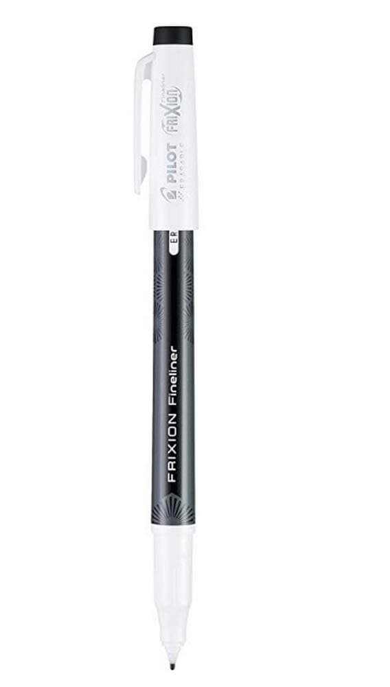 (12) PILOT Frixion Fineliner Erasable Marker Pens Fine 12 Count Black Ink (12144)