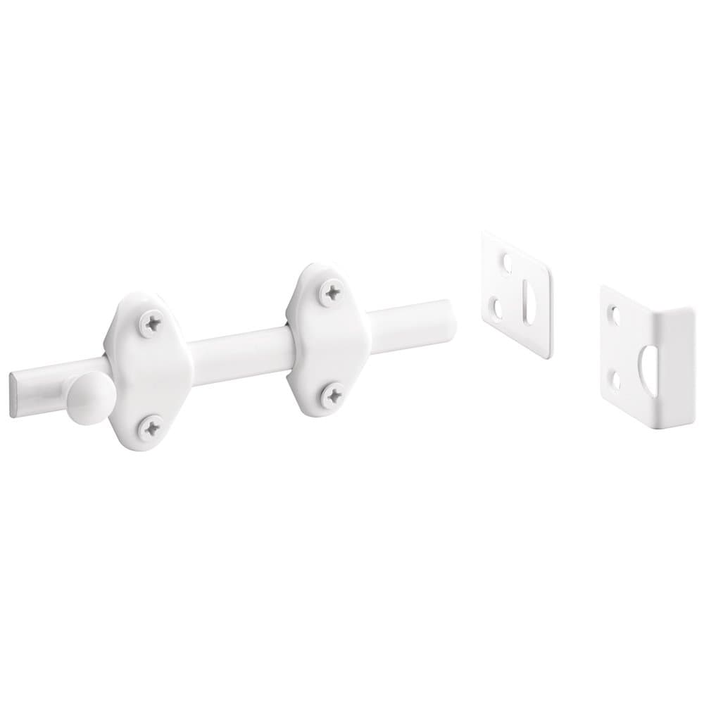 Prime-Line U 10267 Surface Bolt, 4 In. Long, White Finish (Single Pack)