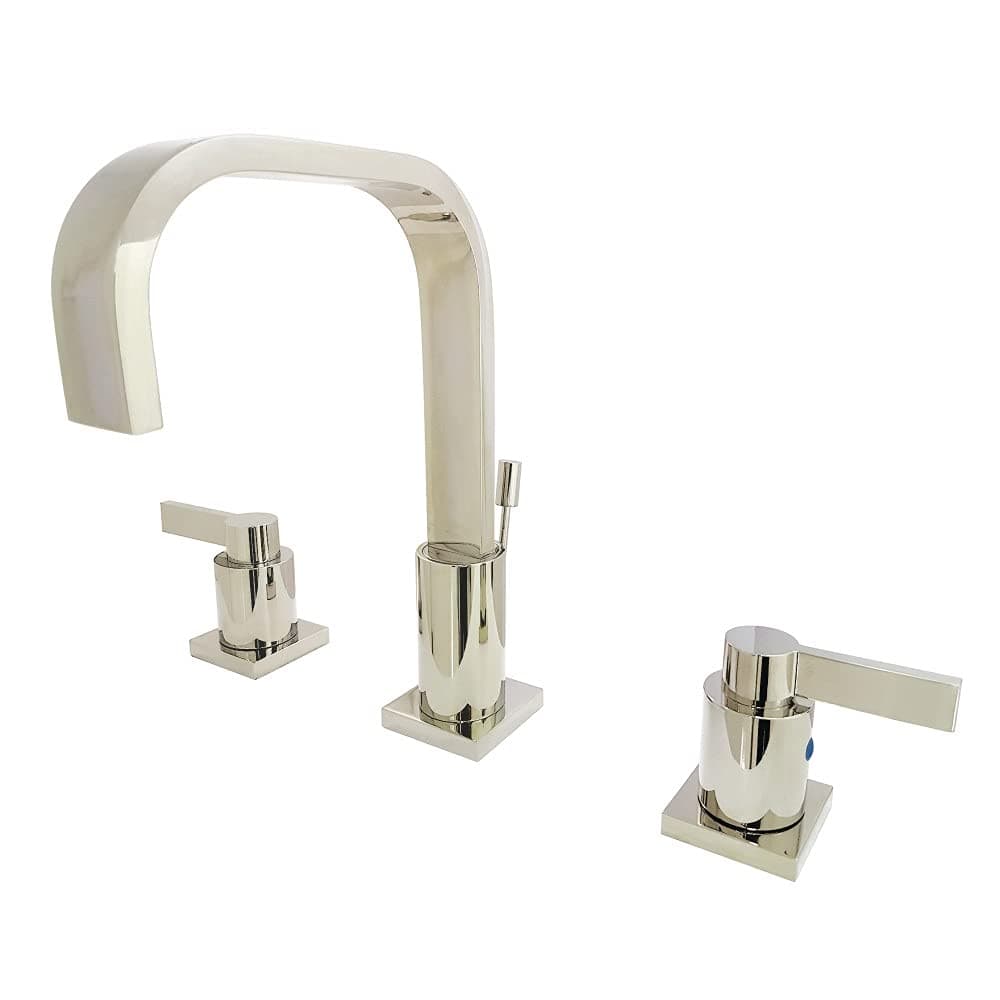 Kingston Brass FSC8969NDL Widespread Lavatory Faucet, 5-1/2" in Spout Reach, Polished Nickel