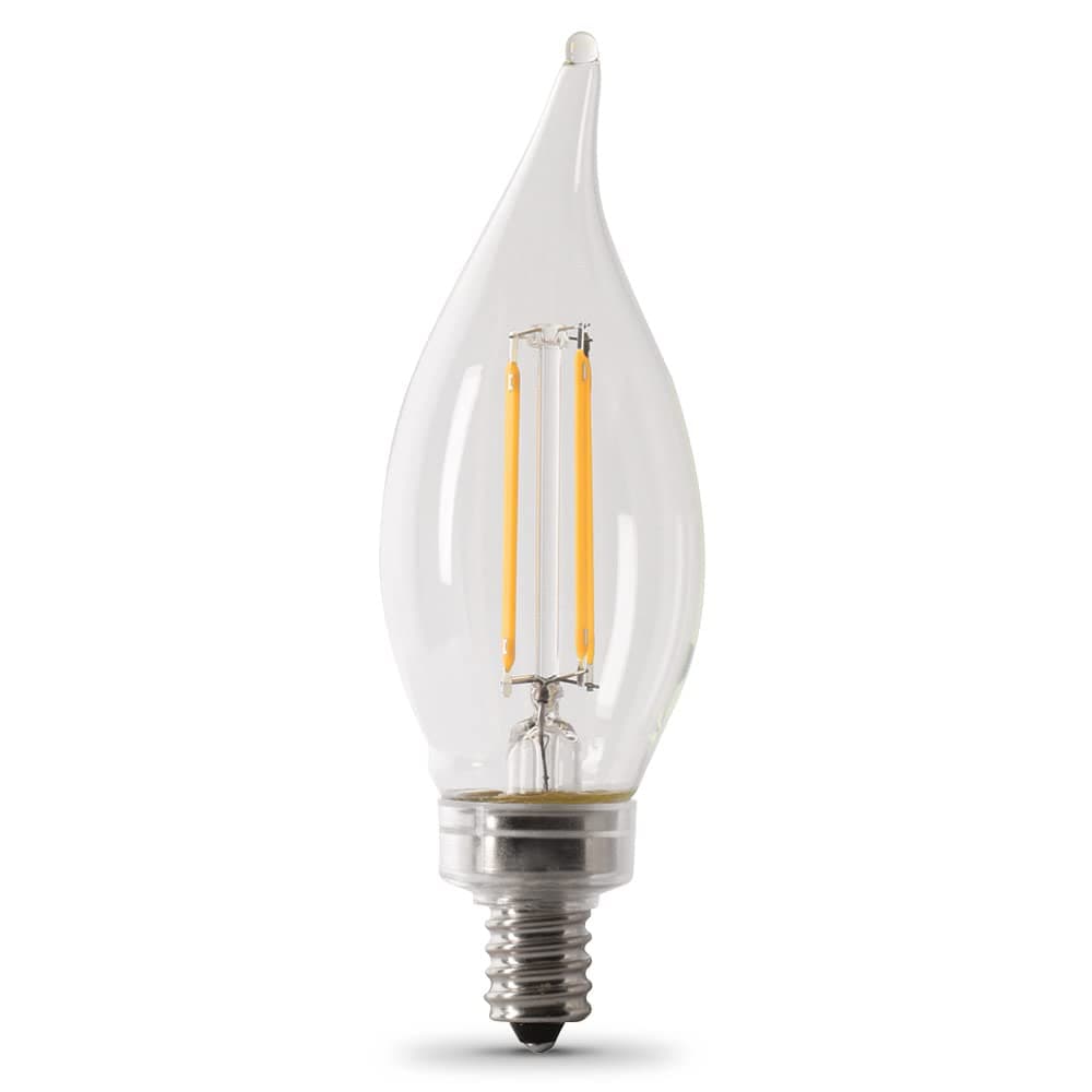 Feit Electric 60-Watt Equivalent CA10 LED Light Bulb, Dimmable Enhance Glass Candelabra Filament, 500 Lumens, 13 Yrs. Lifetime, 5000K Daylight, 6-Pack - CFC60/950CA/FIL/6