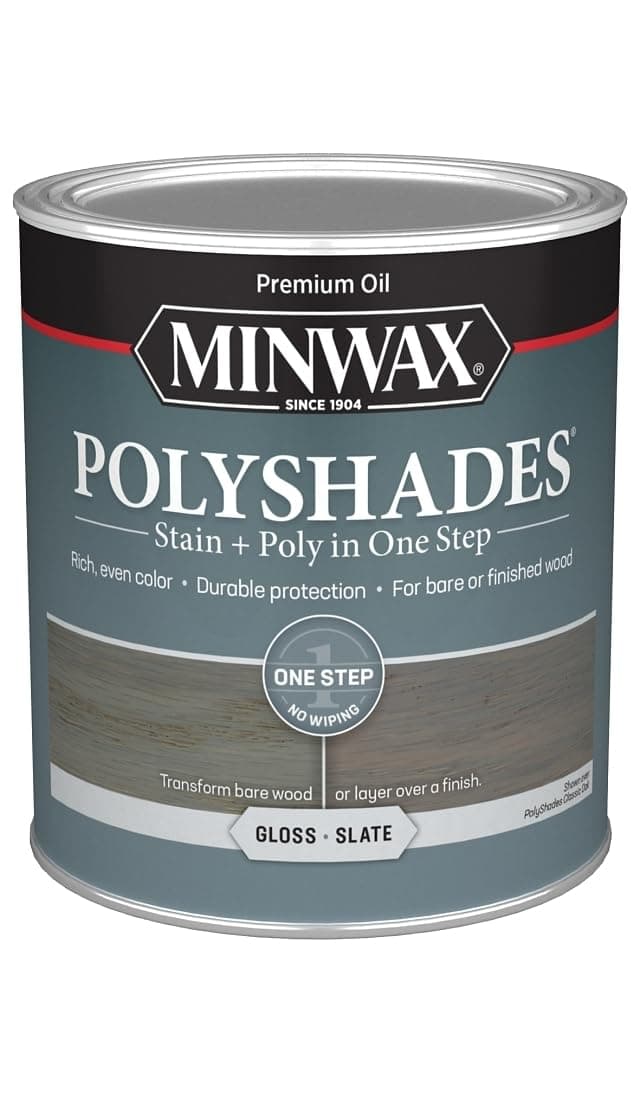 Minwax PolyShades Semi-Transparent Gloss Slate Oil-Based Stain/Polyurethane Finish 1 qt