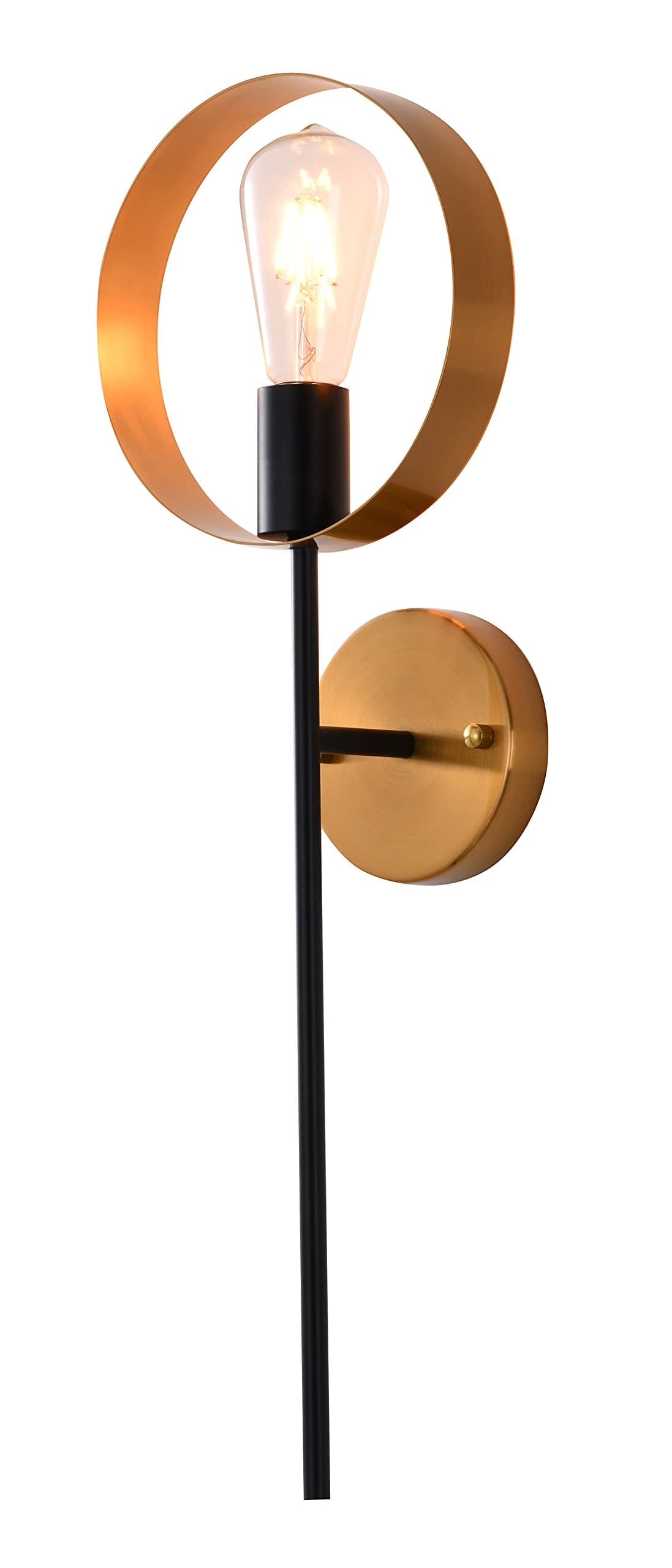 BETHEL INTERNATIONAL DU129W7G Wall Sconce Black & Golden Bronze