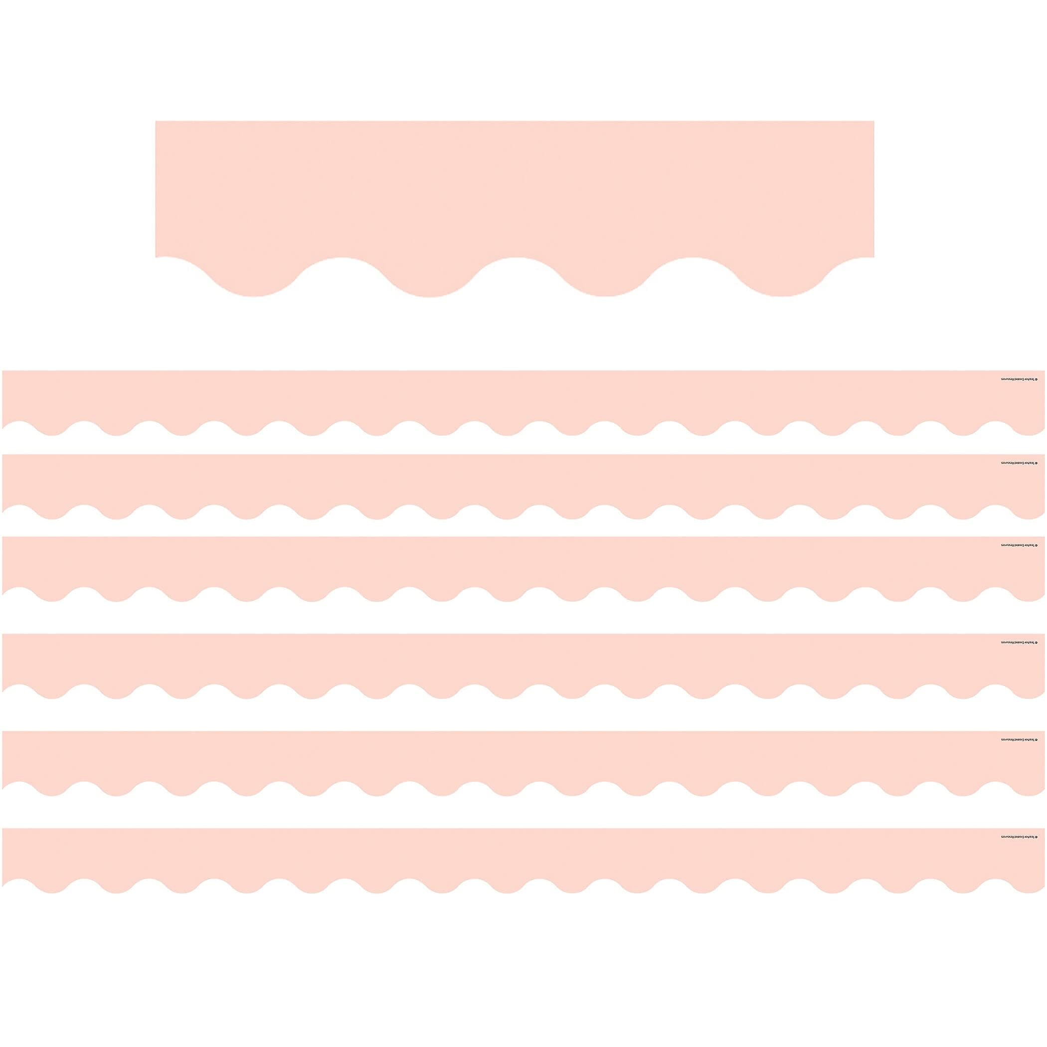 Teacher Created Resources Blush Scalloped Border Trim, 35 Feet Per Pack, 6 Packs