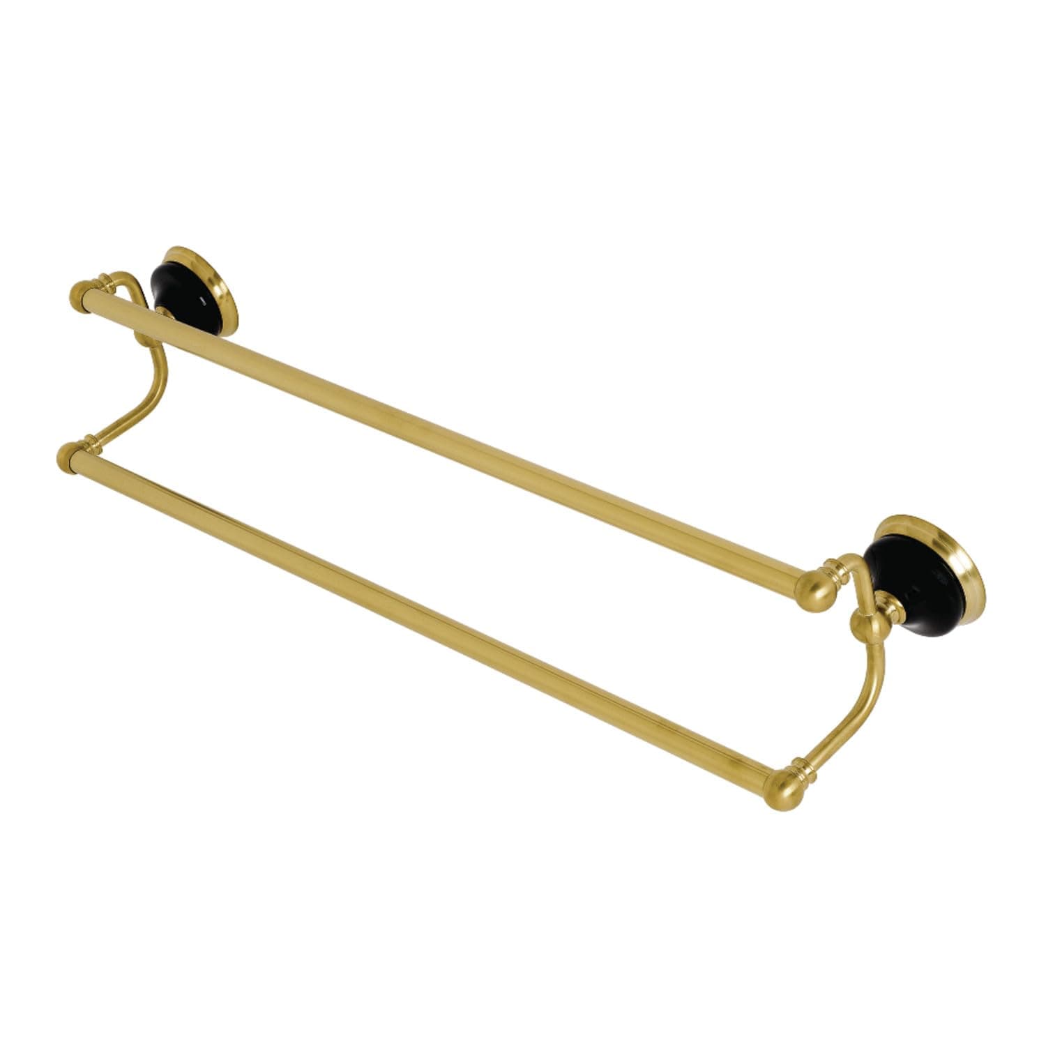Kingston Brass BA9113BB Water Onyx 24 in. Dual Towel Bar, Brushed Brass