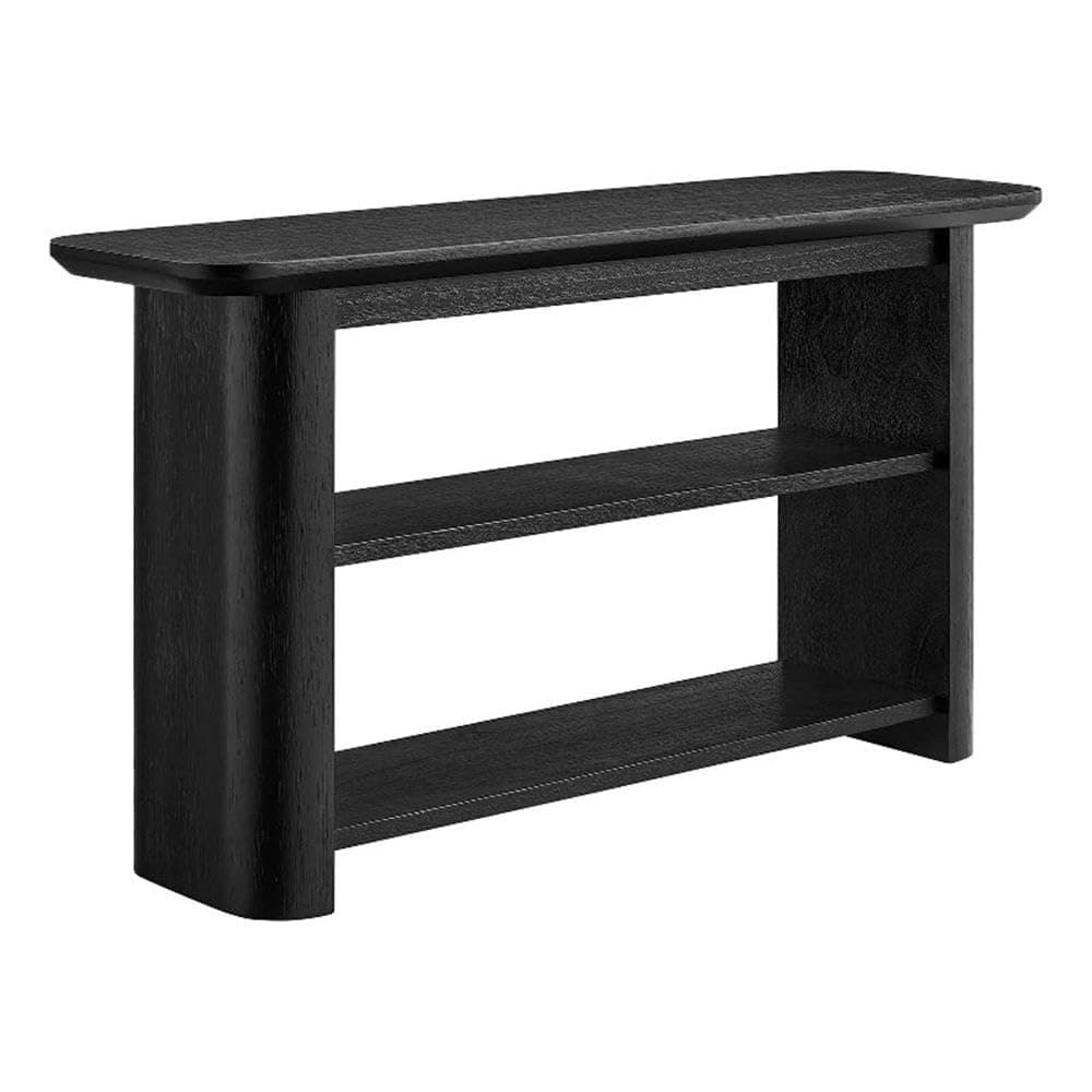 Modway Calix 57 Inch Modern Console Table with Open Shelves in Black - Versatile Hallway Table for Entryway or Living Room - Foyer Table for Narrow Spaces - TV Stand Entertainment Center
