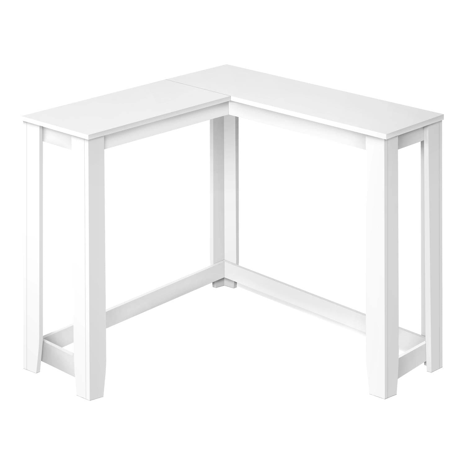 Monarch Specialties I 3656 Accent Table, Console, Entryway, Narrow, Corner, Living Room, Bedroom, Laminate, White, Contemporary, Modern