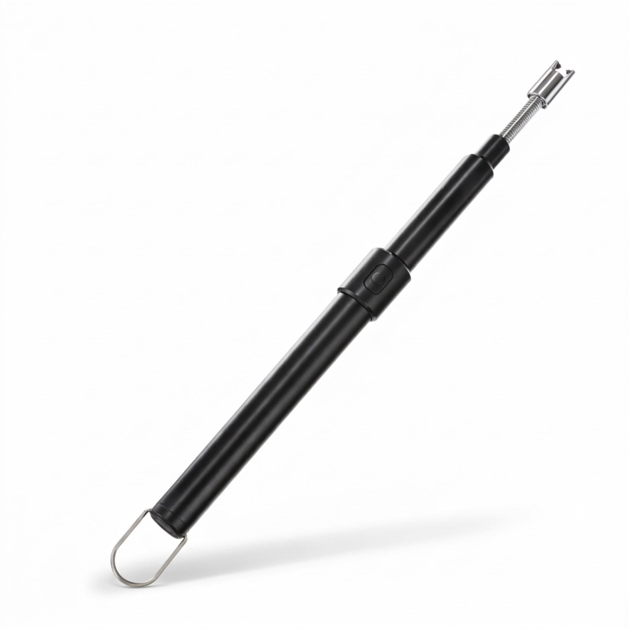 Creative Gifts International Extendable Black Flameless Lighter | Telescopic Rod Design | USB Rechargeable Electric Arc Lighter | Windproof Extended Reach Tool | Modern Metallic Finish