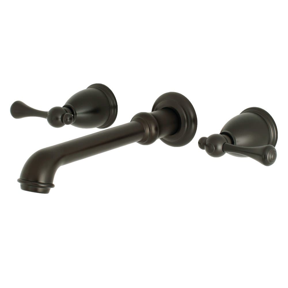 Kingston Brass KS7125BL English Country Wall Mount Vessel Sink Faucet, 10-7/16" in Spout Reach, Oil Rubbed Bronze