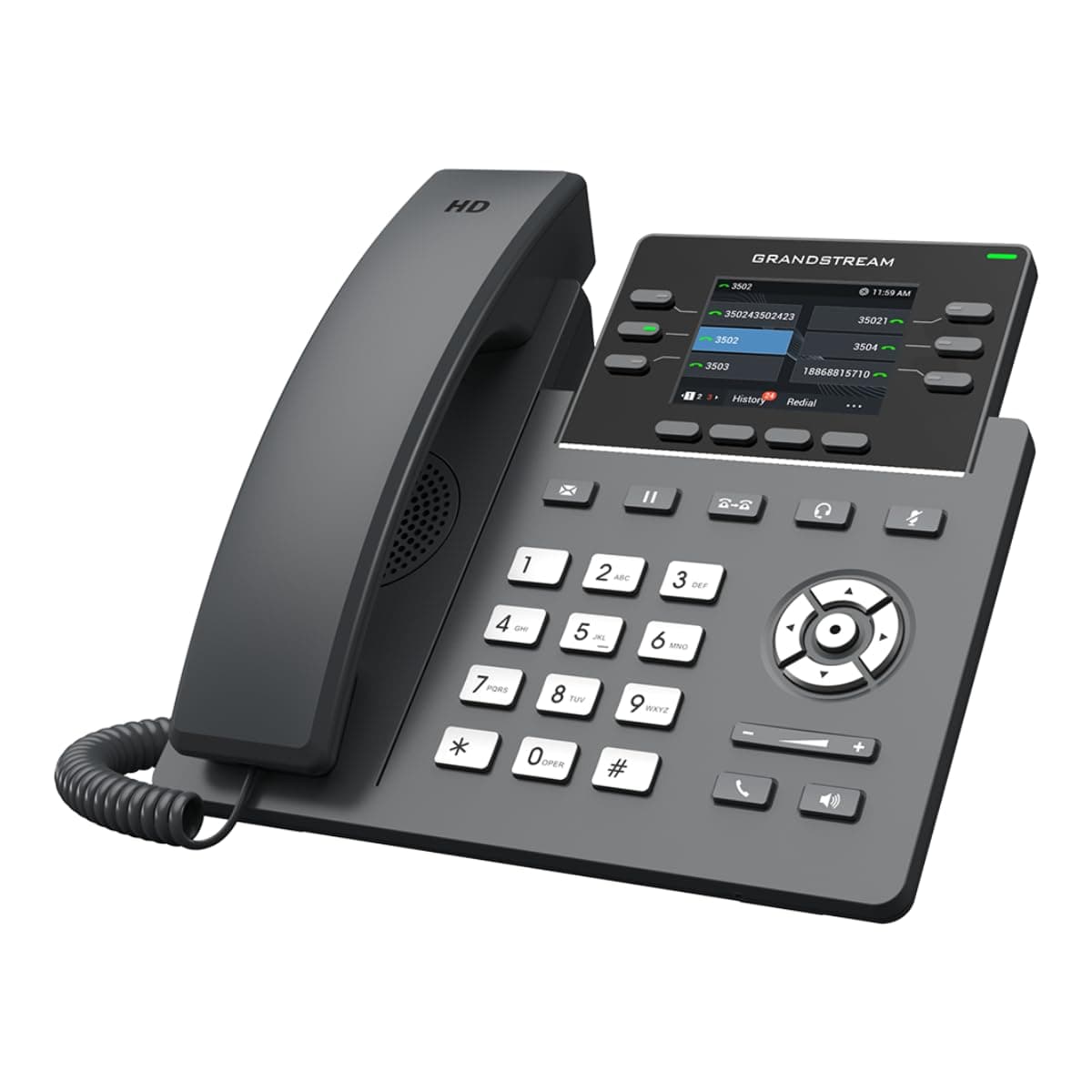 Grandstream GRP2613 IP Phone | 6 Lines, 4 SIP Accounts | 2.8-Inch Color Display | Dual-Port Gigabit Ethernet with Integrated PoE, Black