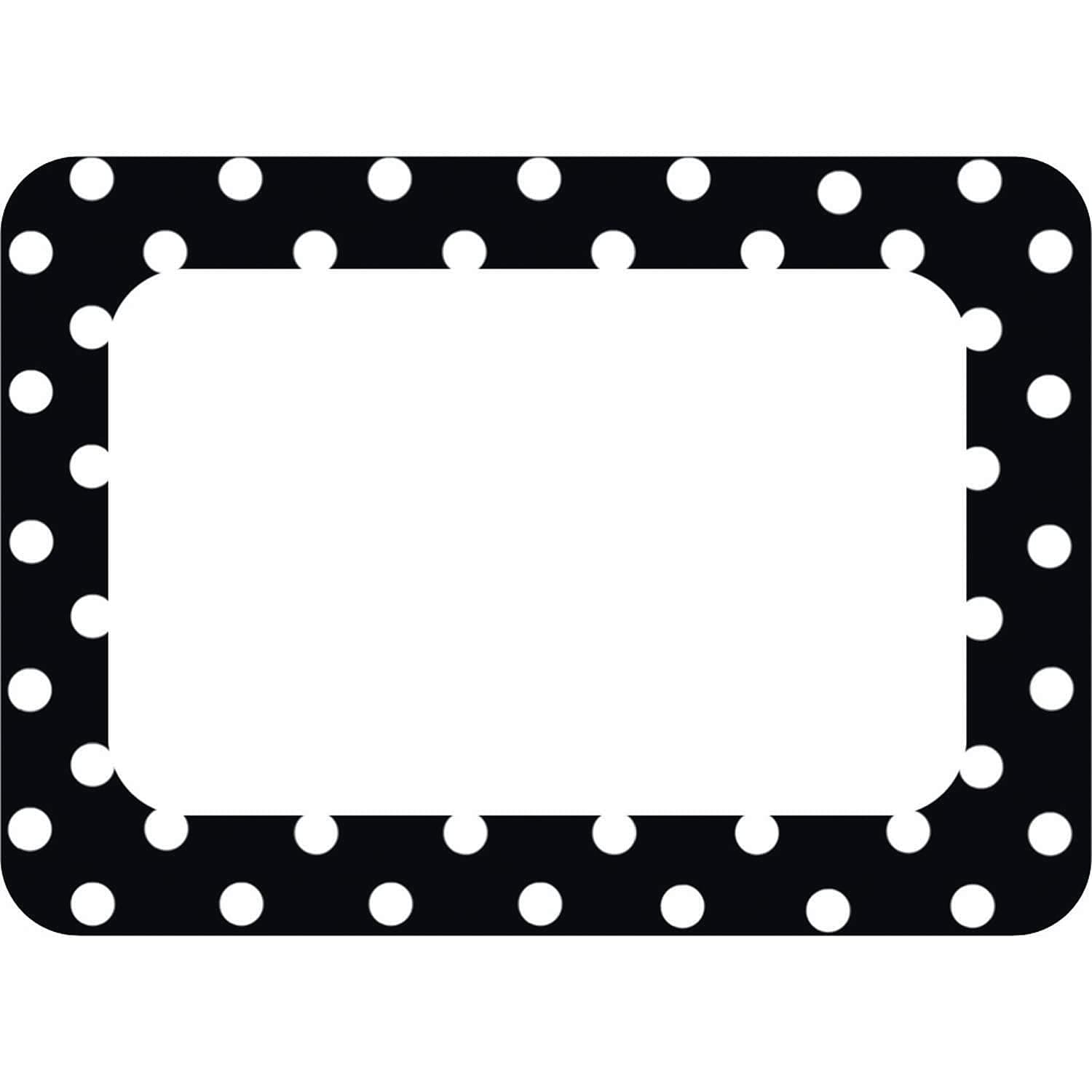 Teacher Created Resources Black Polka Dots 2 Name Tags/Labels, 36 Per Pack, 6 Packs
