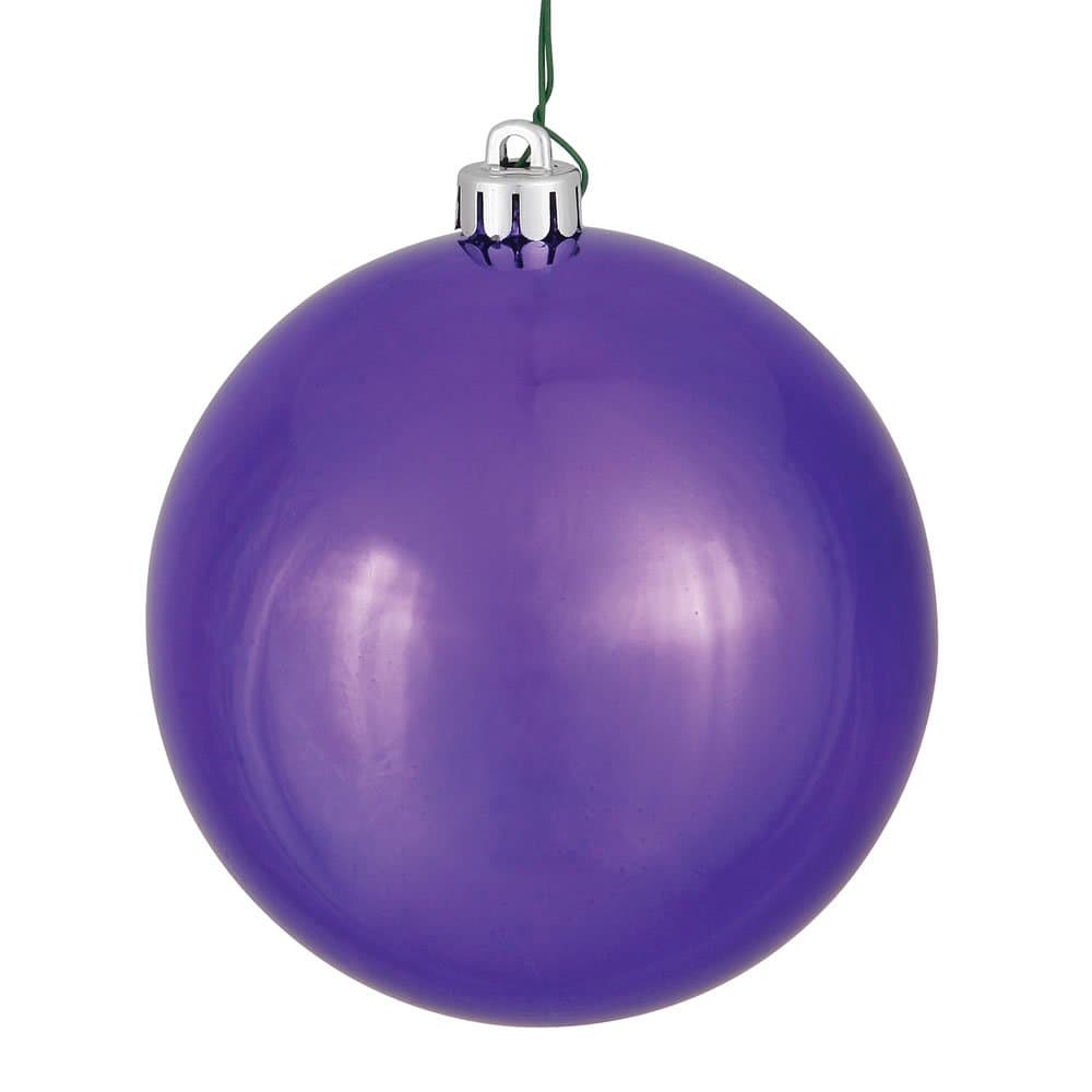 Vickerman N593026DSV Shiny Ball UV Drilled Cap, 12", Plum