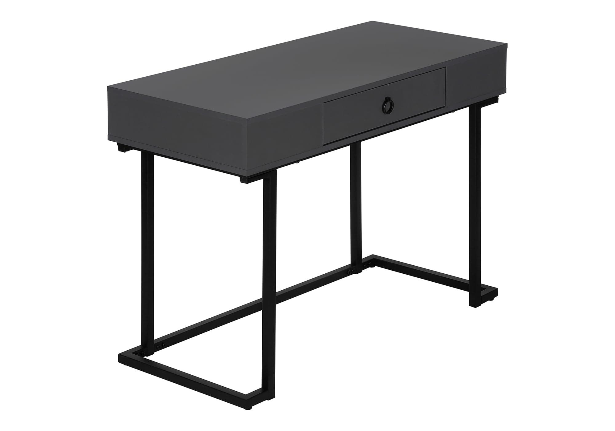 Monarch Specialties 7386 Computer Desk, Home Office, Laptop, Storage Drawers, 42" L, Work, Metal, Laminate, Contemporary, Desk-42 L Modern Grey Black, 41.75" L x 19.75" W x 30" H