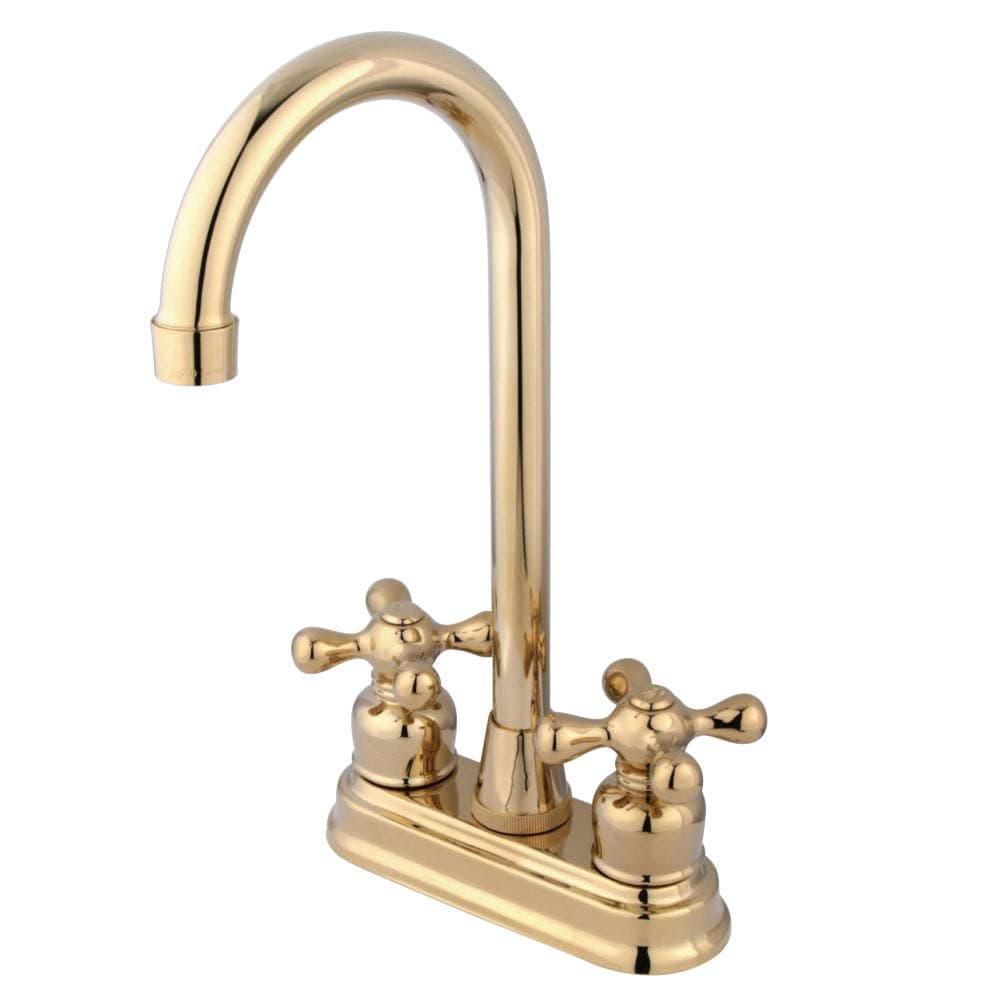 Kingston Brass KB492AX Bar Faucet, 4-3/4" in Spout Reach, Polished Brass