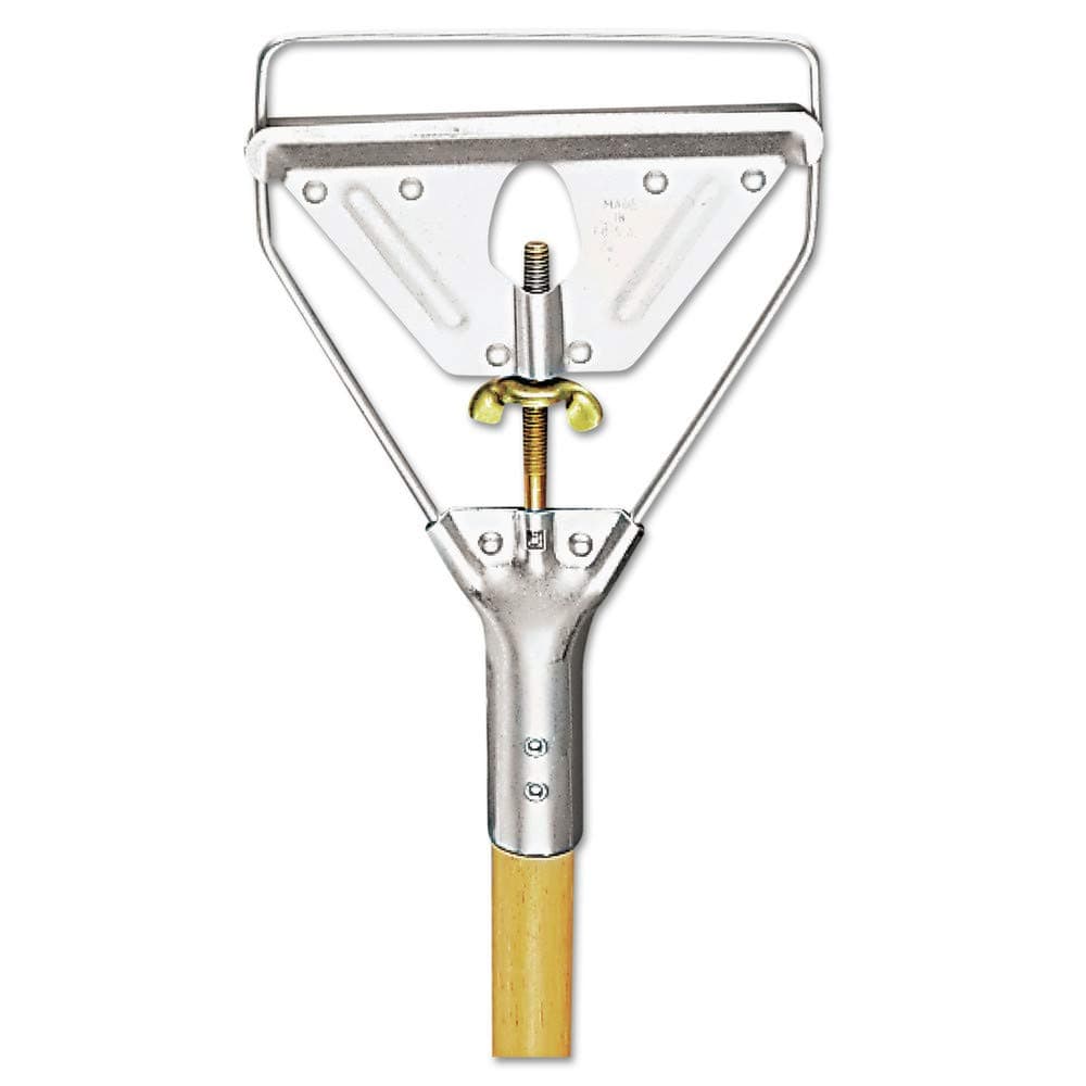 Boardwalk BWK603 1.12 x 63 in. Screw Clamp Metal Head Wooden MOP Handle - Natural