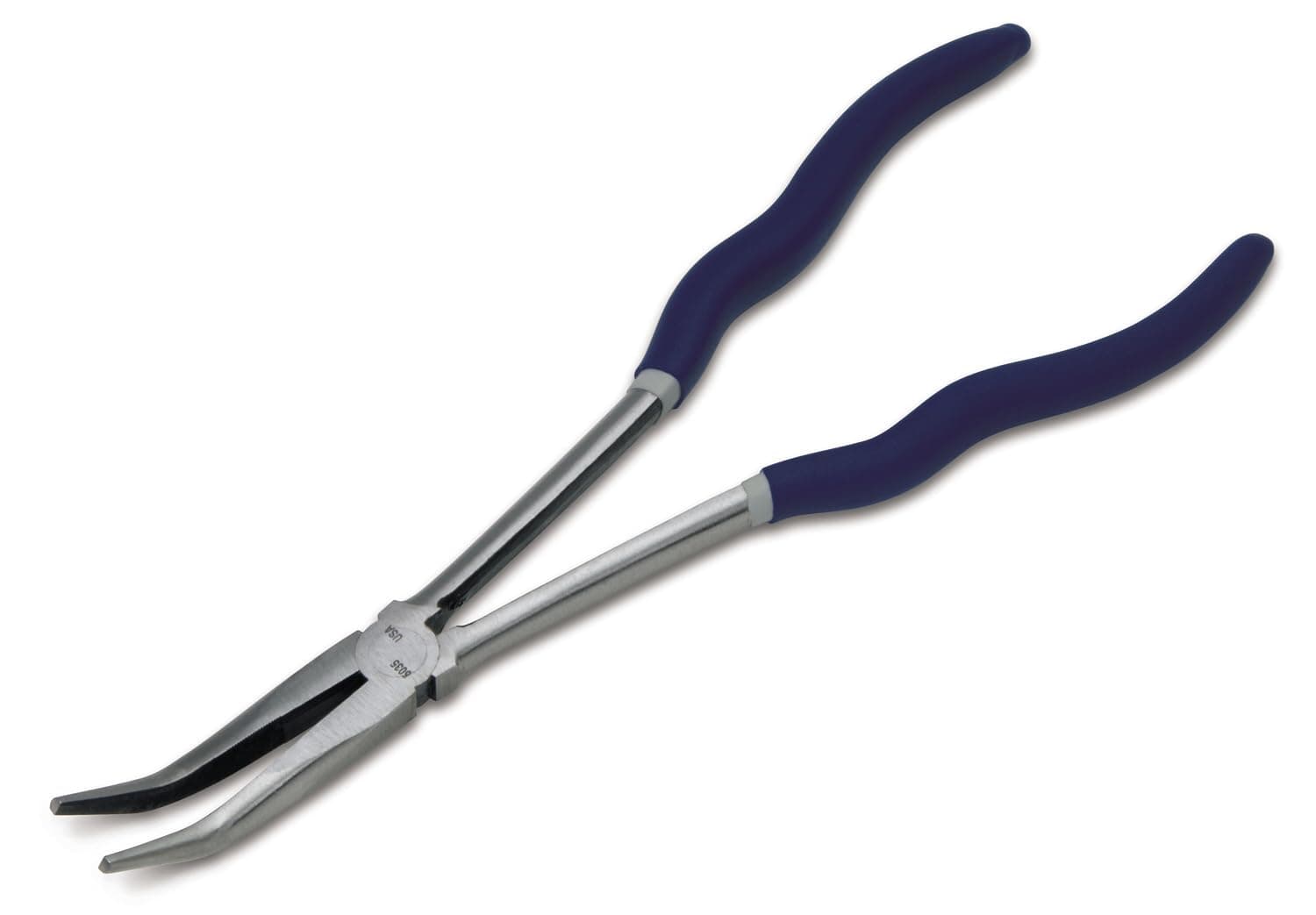 JH Williams PL-211BC 11-Inch Extra Long Reach Chain Nose Pliers with 45-Degree Bent Nose