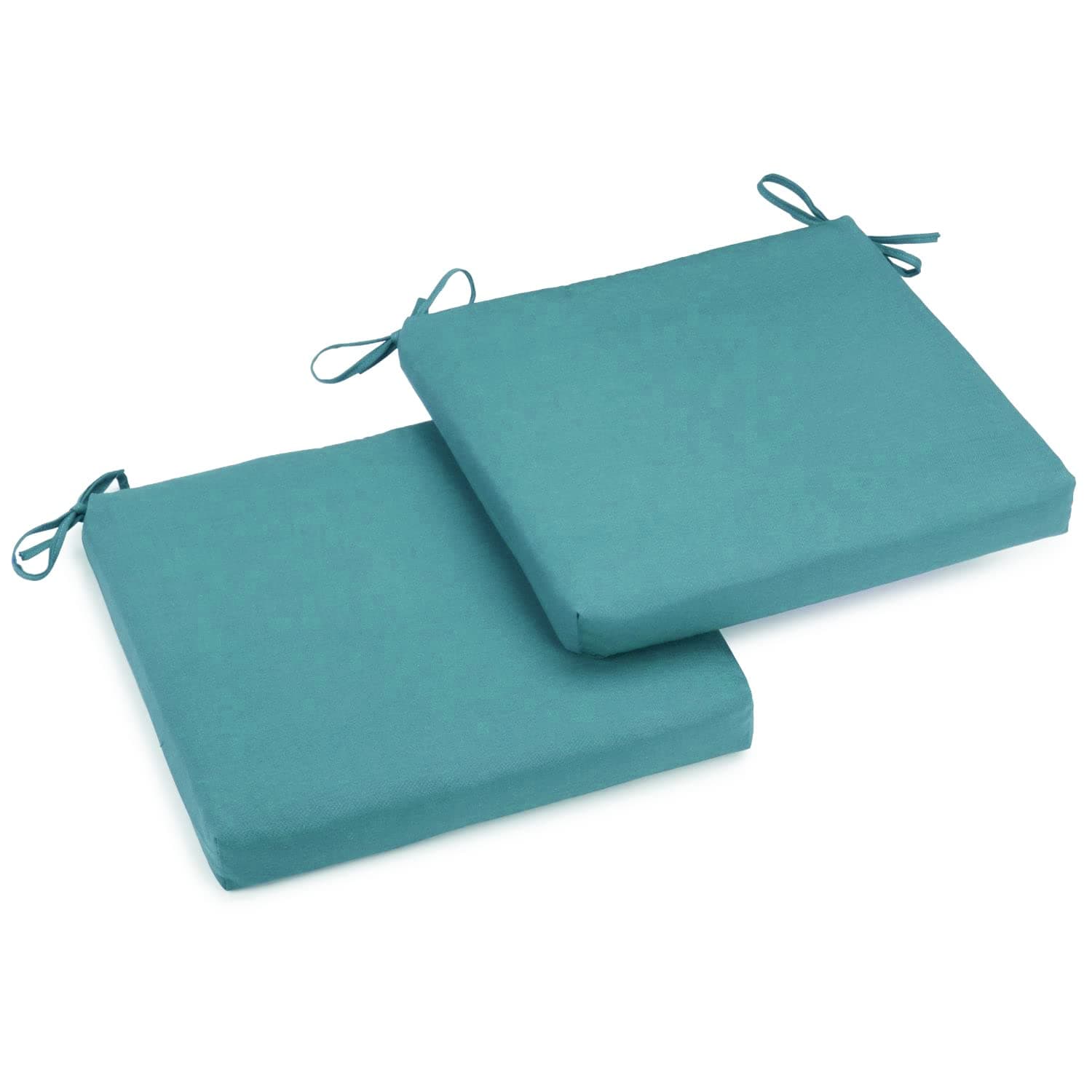 Blazing Needles 20 19-inch Twill Chair Cushion, 20" x 19", Aqua Blue 2 Count