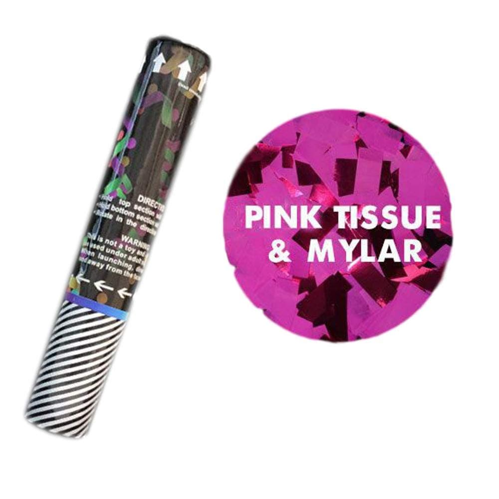 blinkee 12 Inches Pink Tissue and Mylar Gender Reveal Confetti Cannon