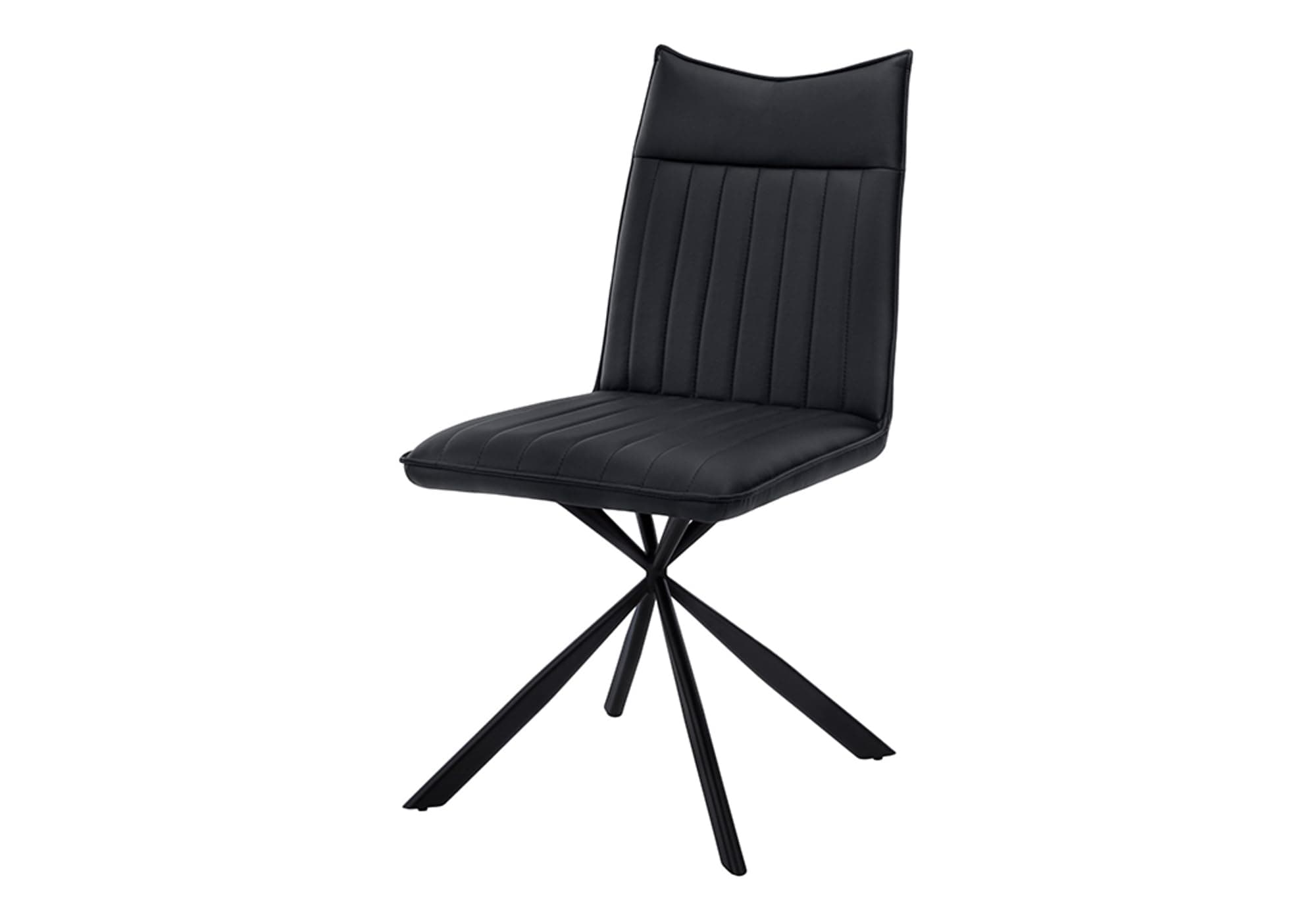 Monarch Specialties 1215, Set of 2, Side, Upholstered, Kitchen, Room, Pu, Contemporary, Modern Dining Chair, 18.5" L x 23.50" W x 36.25" H, Black Leather-Look/Black Metal