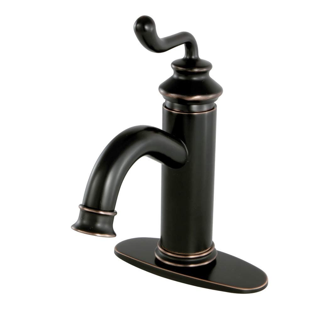 Kingston Brass LS5416RL Fauceture Royale Single Handle Monoblock Lavatory Faucet, 5-1/16" Spout Reach, Naples Bronze