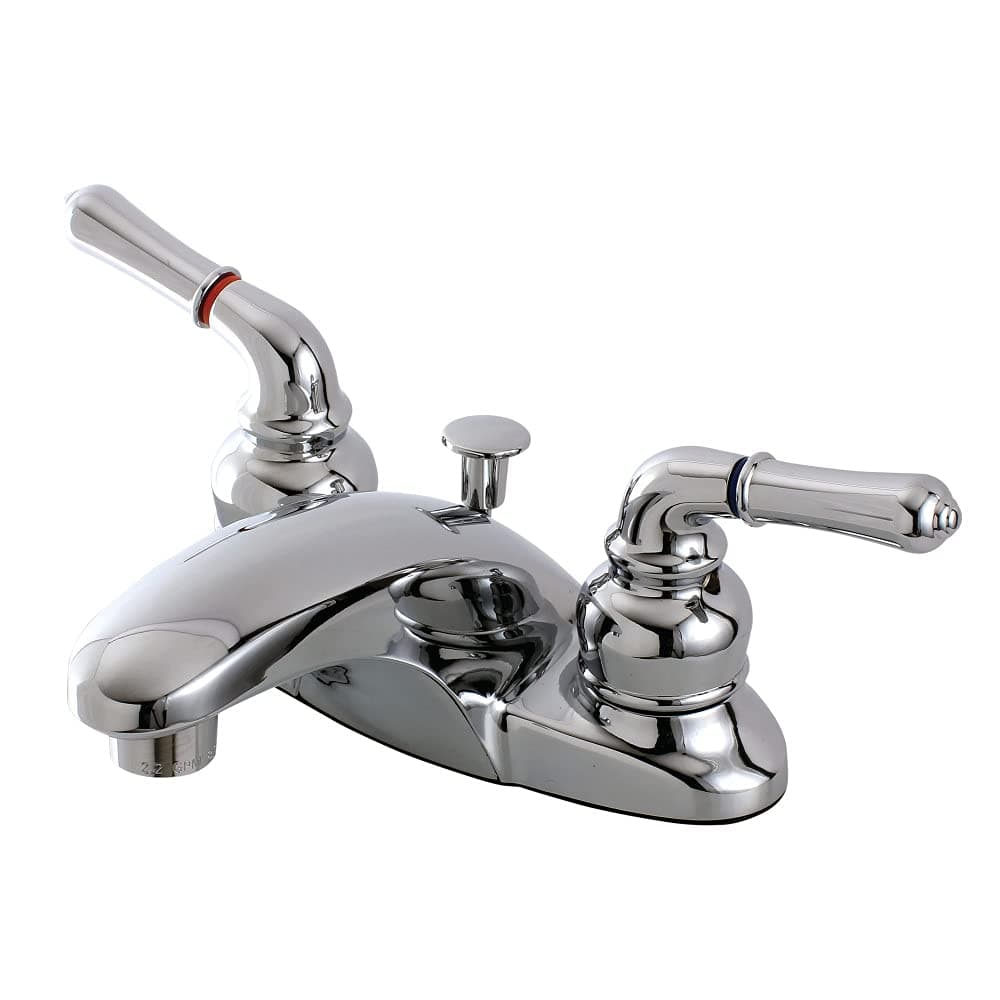Kingston Brass FB621 4-1/4-Inch in Spout Reach Magellan 4-Inch Centerset Lavatory Faucet with Brass/ABS Pop-Up, Polished Chrome