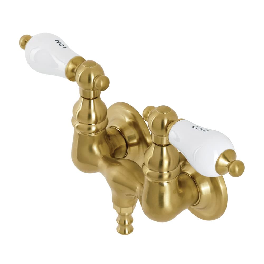 Kingston Brass AE33T7 Vintage 3-3/8 Inch Wall Mount Tub Faucet, Brushed Brass