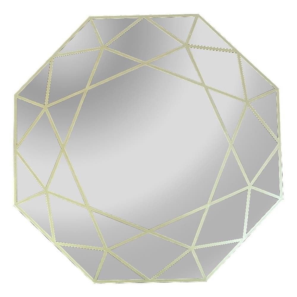 CHLOE's Reflection Contemporary-Style Octagon Golden Finish Wall Mirror 30" Tall