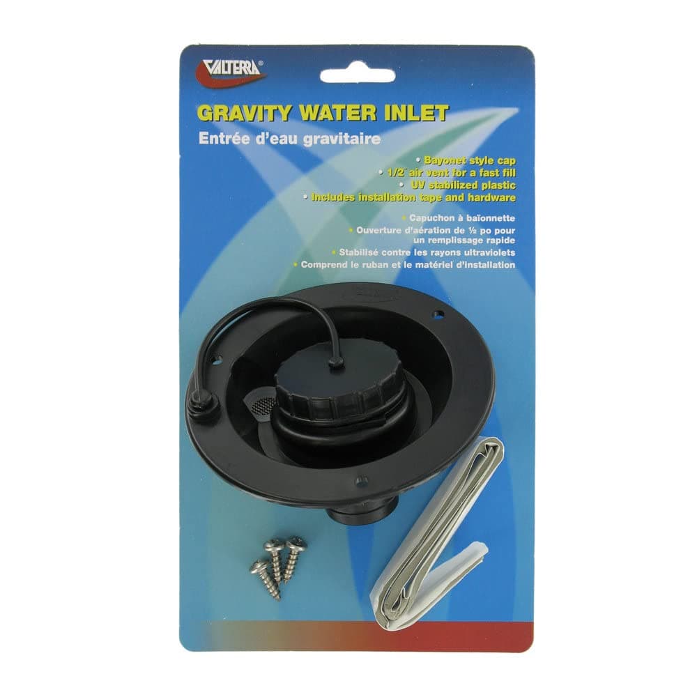 Valterra A01-2003BKVP Black Carded Gravity Water Inlet