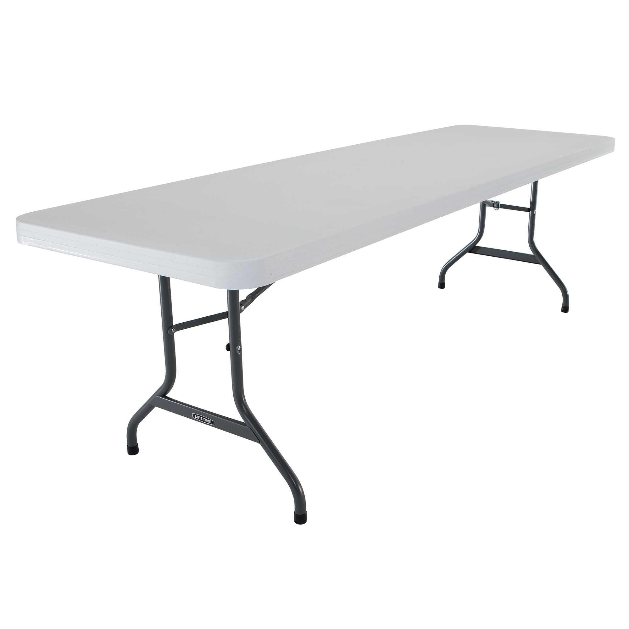 Lifetime Rectangle Commercial 8' Folding Table, White Granite Gray - Single