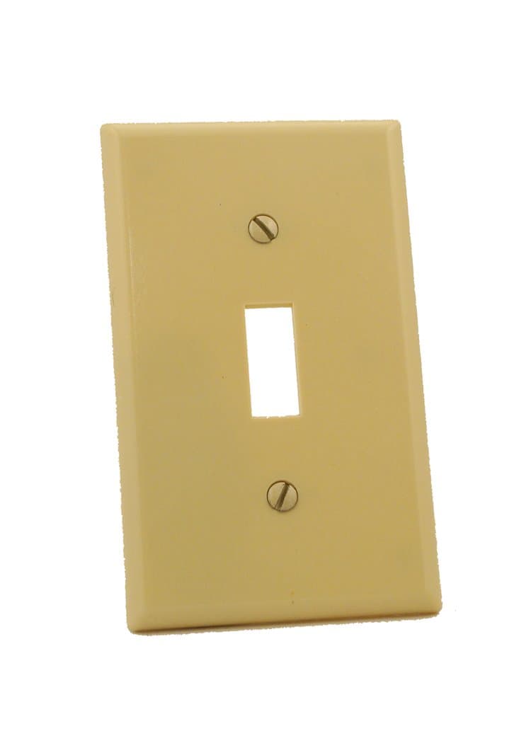 Leviton 1-Gang Toggle Device Switch Wallplate, Standard Size, Thermoset, Device Mount, 86001, Ivory