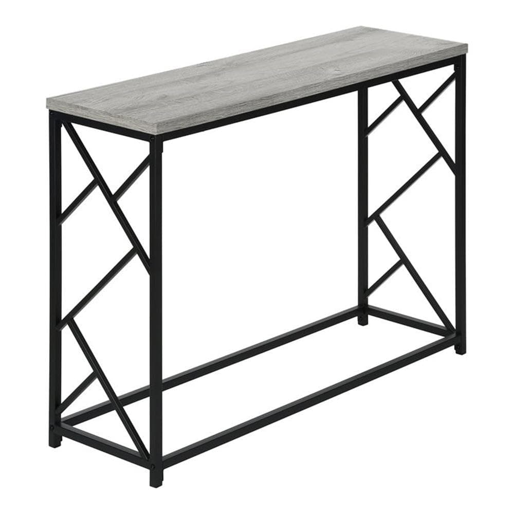Monarch Specialties I 3532 Accent Table, Console, Entryway, Narrow, Sofa, Living Room, Bedroom, Metal, Laminate, Grey, Black, Contemporary, Modern