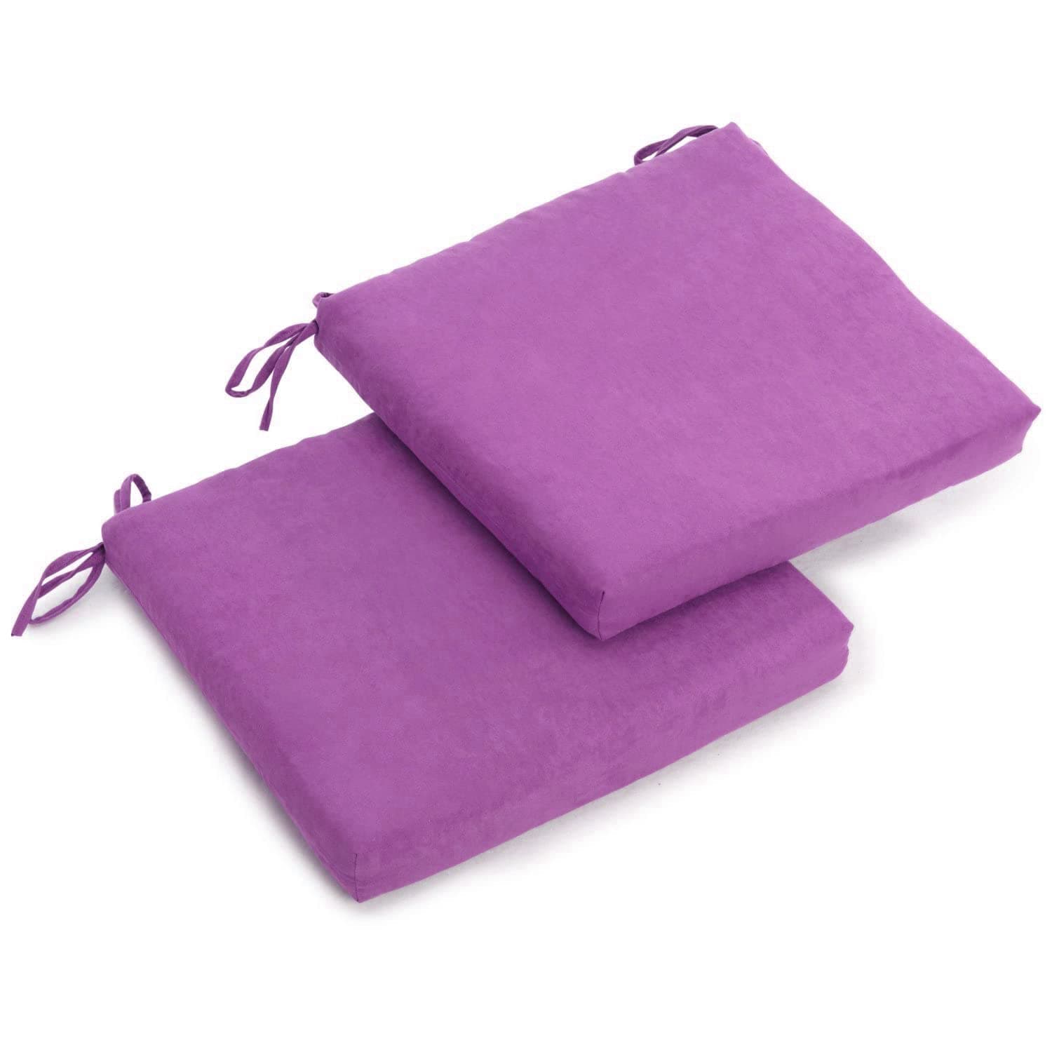 Blazing Needles 20 19-inch Microsuede Chair Cushion, 20" x 19", Ultra Violet 2 Count