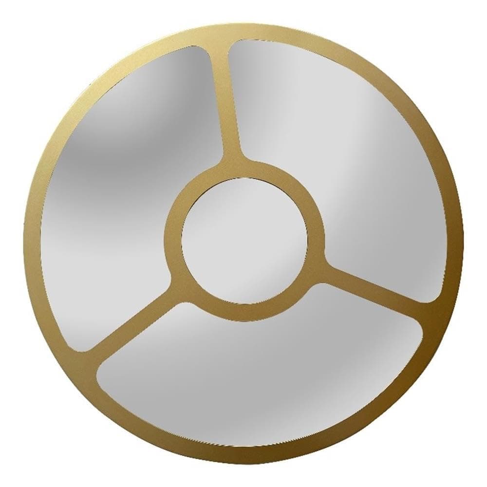 CHLOE's Reflection Contemporary-Style Round Golden Finish Wall Mirror 30" Tall