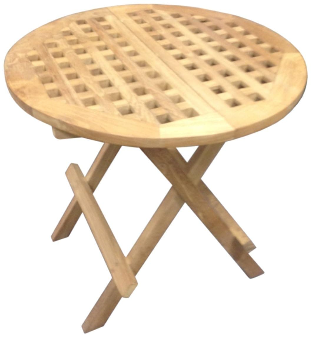 D-Art Collection Teak Picnic Side Table ROUND